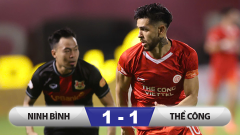 Kết quả Ninh Bình 1-1 Thể Công Viettel: 2 thẻ đỏ và một kết quả hoà